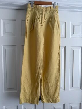 Effortless linen pants butter yellow* read description